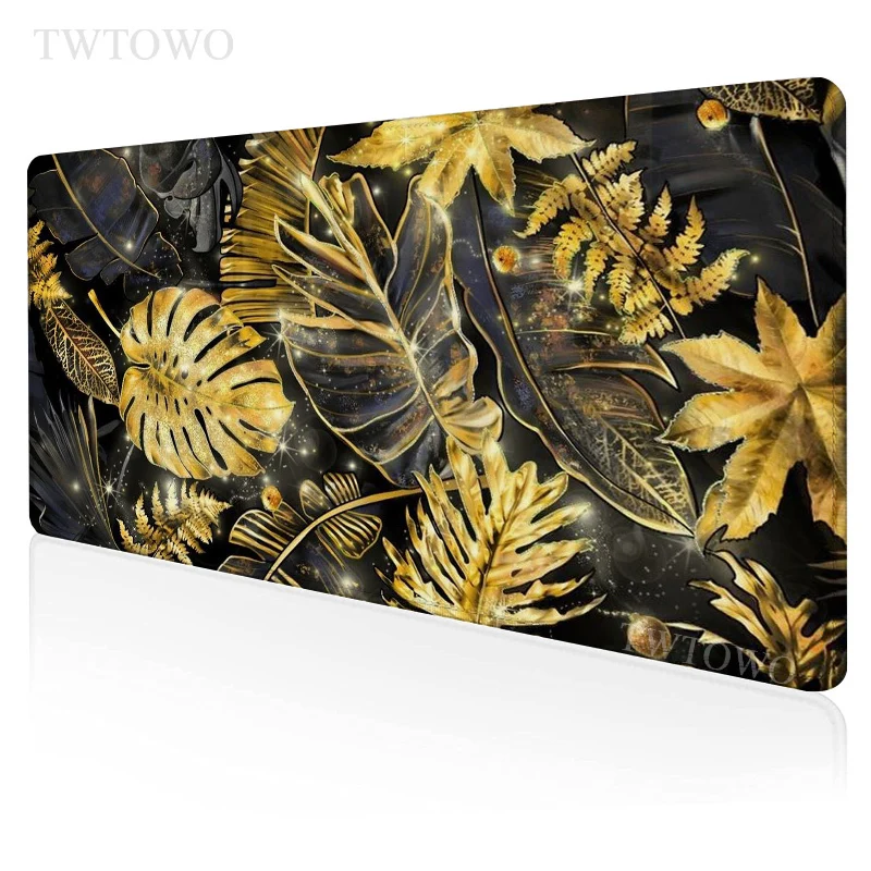 

Black Gold Palm Leaves Mouse Pad Gaming XL Home New HD Mousepad XXL keyboard pad Carpet Office Soft Anti Slip Laptop Mouse Mat