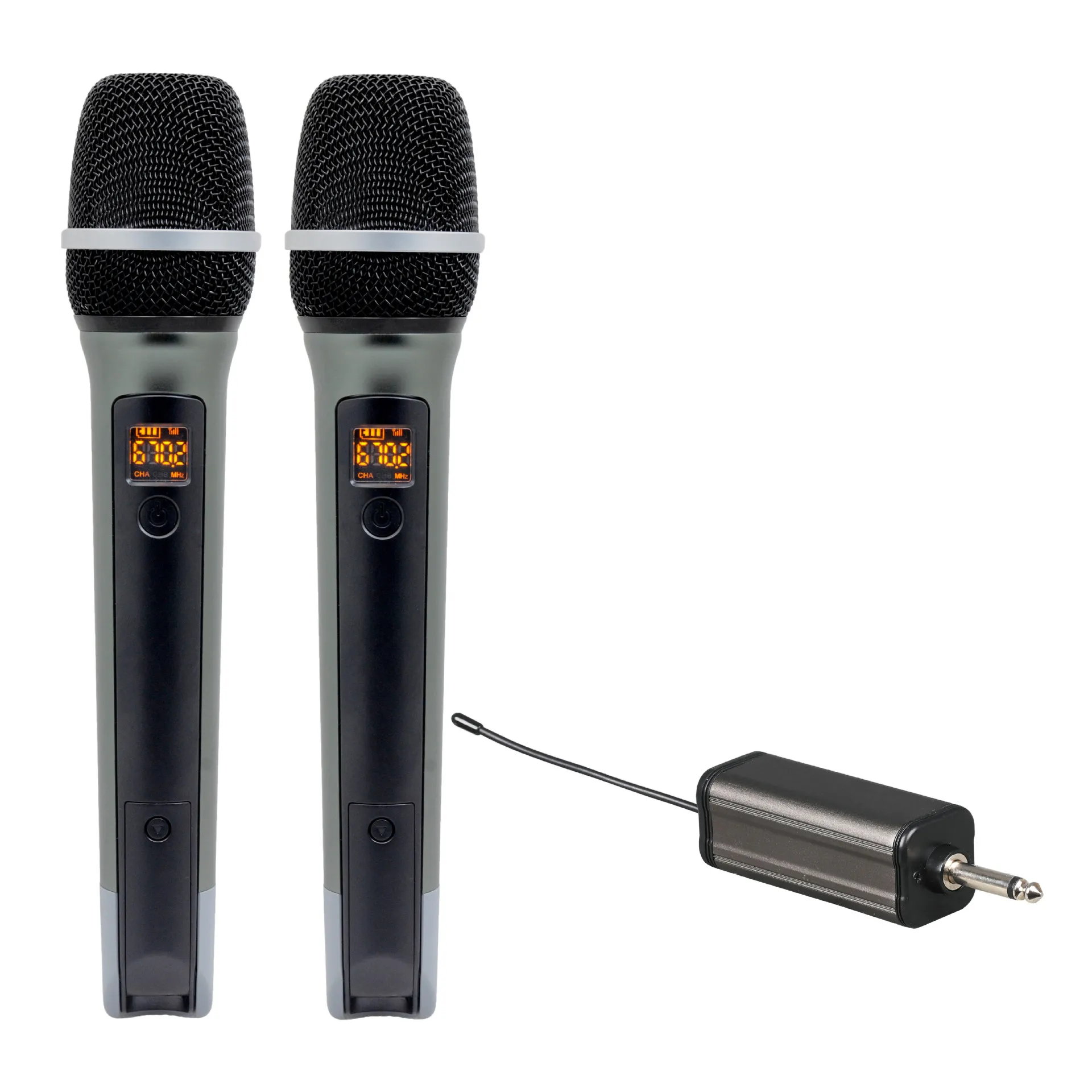 

Wireless Microphone UHF Metal Handheld Dynamic Mic System with Receiver 6.35mm Plug for Amplifier PA System Karaoke Singing