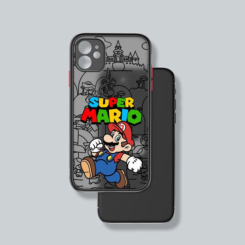 S-Supers MMarios милый мультяшный матовый полупрозрачный для Apple iPhone 15 14 13 12 11 XS XR X 8 7 SE Pro
