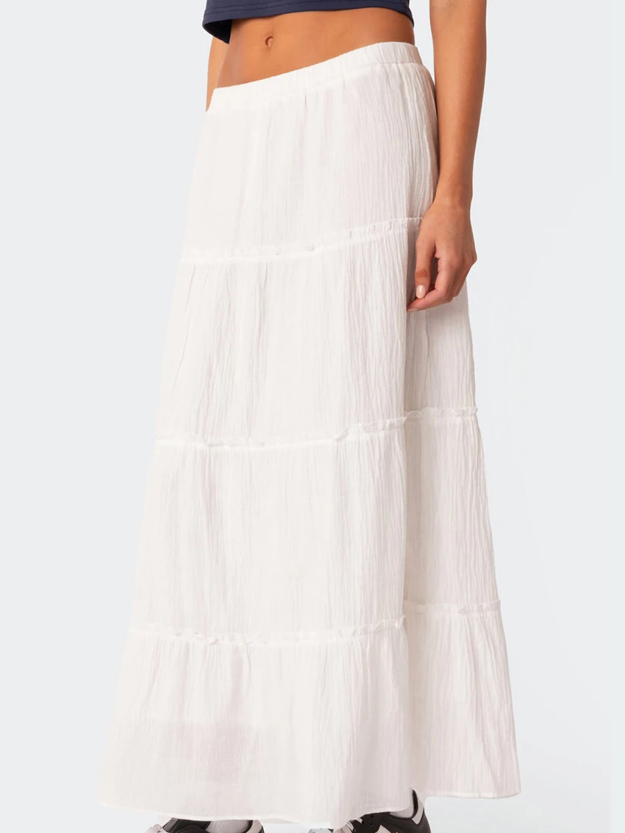 Юбка женская трапециевидная с эластичной завышенной талией в стиле бохо