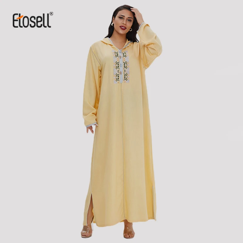 

ETOSELL Abaya Long Robe Dubai Muslim Arabic Dress Turkey Islam Ramadan Eid Robe Clothing Longue Women's Maxi Dress