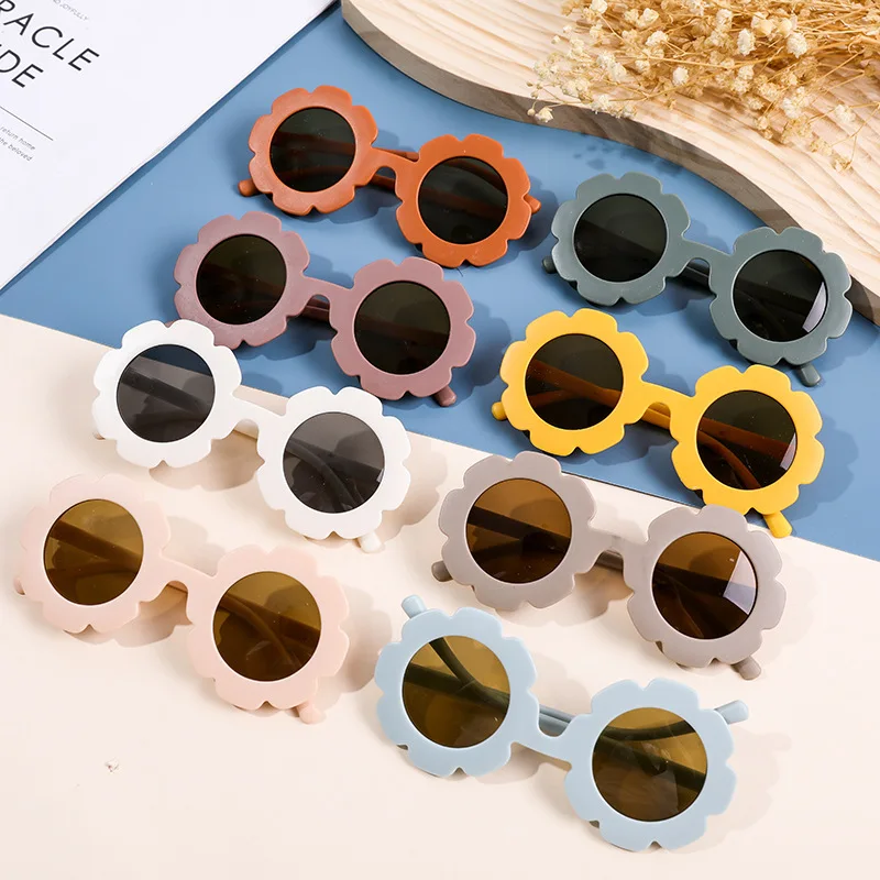 

New Children Sunglasses Sun Flower Round Cute Kids Sun Glasses for Boys Girls Ultraviolet-proof Baby Sunglasses Lovely Eyeglass