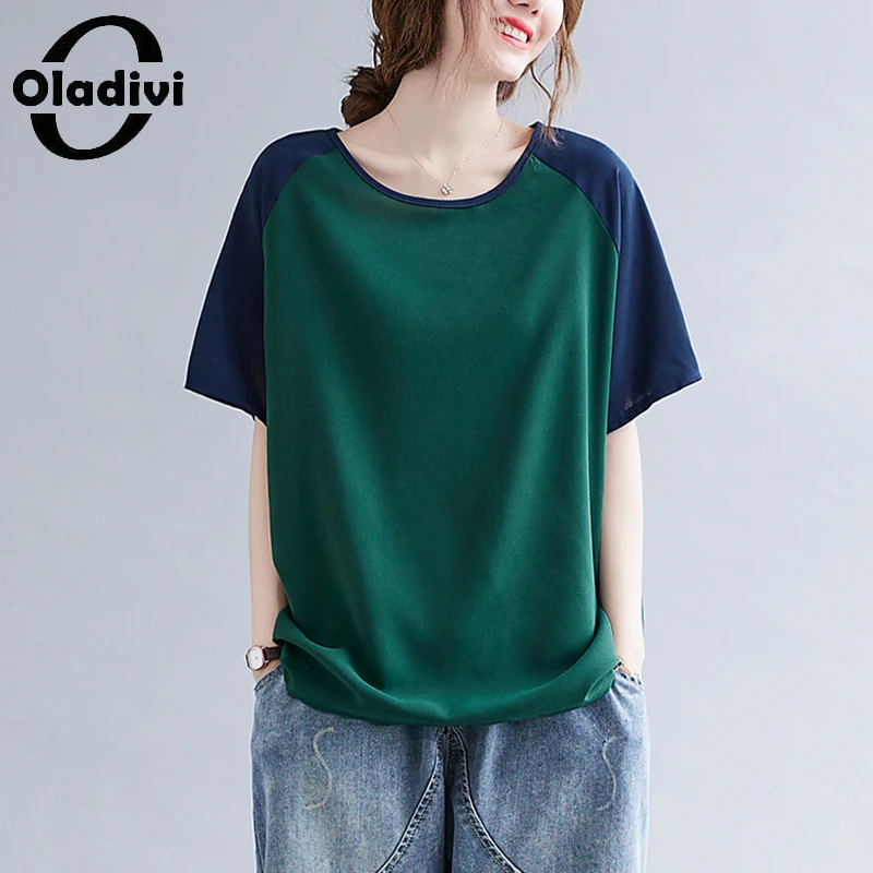 

Oladivi Oversized Women Tshirt Casual Loose T-Shirts Ladies Summer Fashion Print Shirts Leisure Top Tee Tunic Female Blusa 14372
