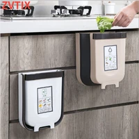 foldable portable trash pack can is used for bathroom kitchen cabinet cleaning box door hanging and toilet supplies garbage cans
