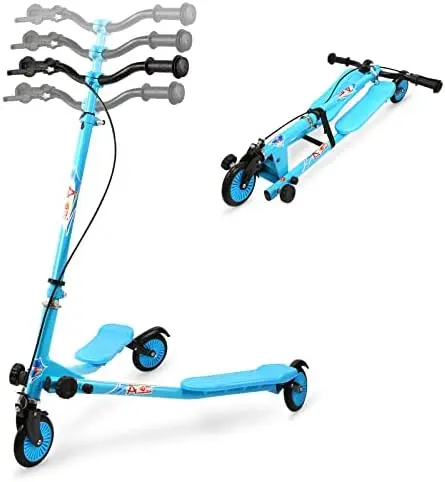 

Swing Scooter, 3 Wheels Drifting Wiggle Scooters with Adjustable Height & Foldable for Boys/Girl/Ages 5-12 Years