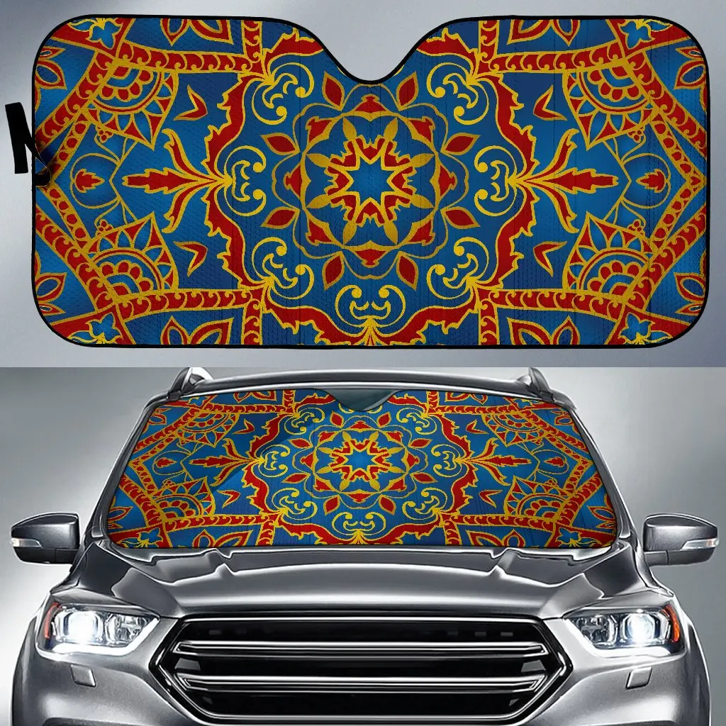 

Bohemian Indian Mandala Pattern Print Car Sun Shade