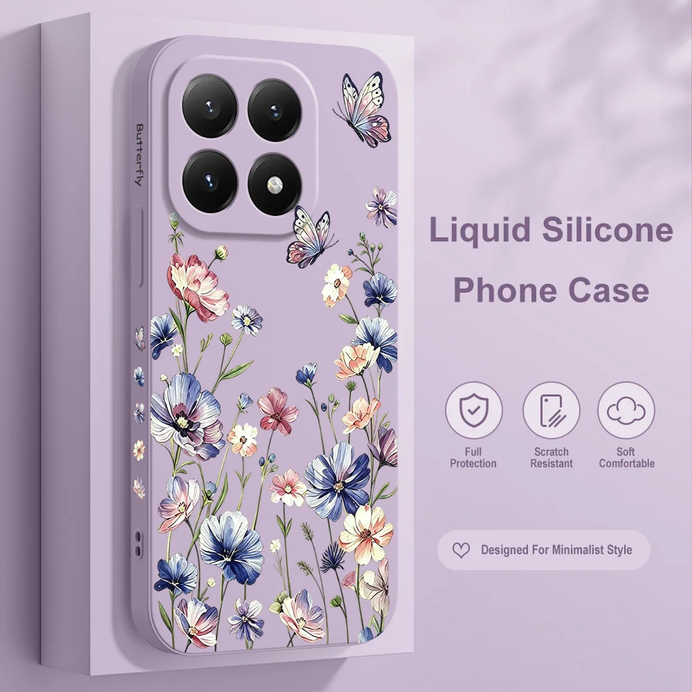 Фото Чехол для телефона Butterfly Hush для Xiaomi Poco X8 M8 F8 X7 M7 F7 X6 M6 F6 X5 M5 F5 Pro Max Ultra 4G 5G, мягкий силиконовый чехол. №3