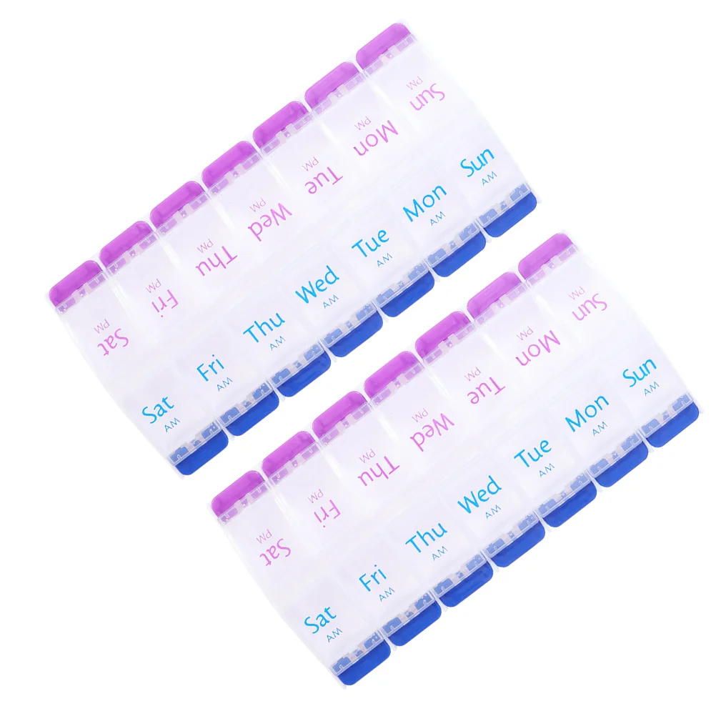 

Organizer Weekly Box Case Dispenser Medication Medicine Storage 7 Day Container Holder Vitaminproof Moisture Reminder Am Pm 14