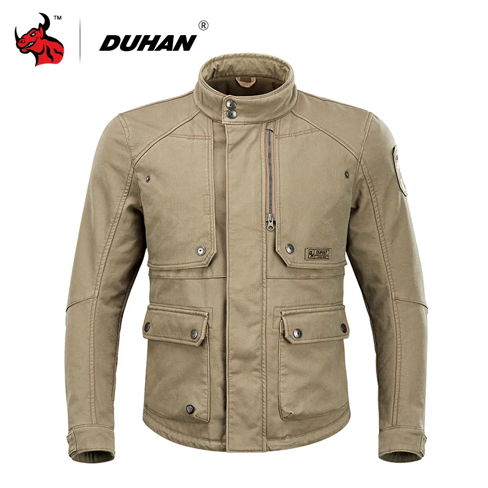 

DHHAN Wear-resistant And Tear-resistant Retro Motorcycle Jacket Breathable Reflective Motorcycle Riding Jacket Size M-3XL