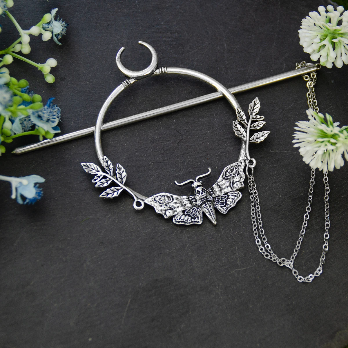 Заколка для волос с изображением ведьмы Полумесяца смерти бабочки языческой Феи