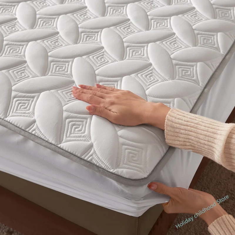 

Mattress Cover, Solid Color, Quilted, Waffle, Thick, Single Bed