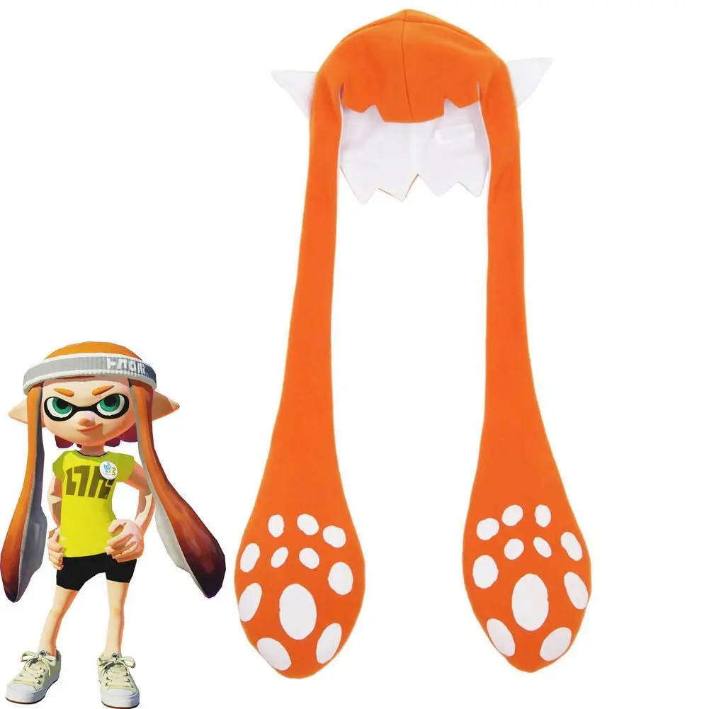 

Surrounding the Game Splatoon 3 Same Style Squid Cute Hat Wig Cosplay Props Halloween Hat Jet Warrior Related Accessories