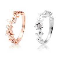 fresh flower finger ring for women silver colorrose gold color aesthetic rings party fancy birthday gift fashion jewelry