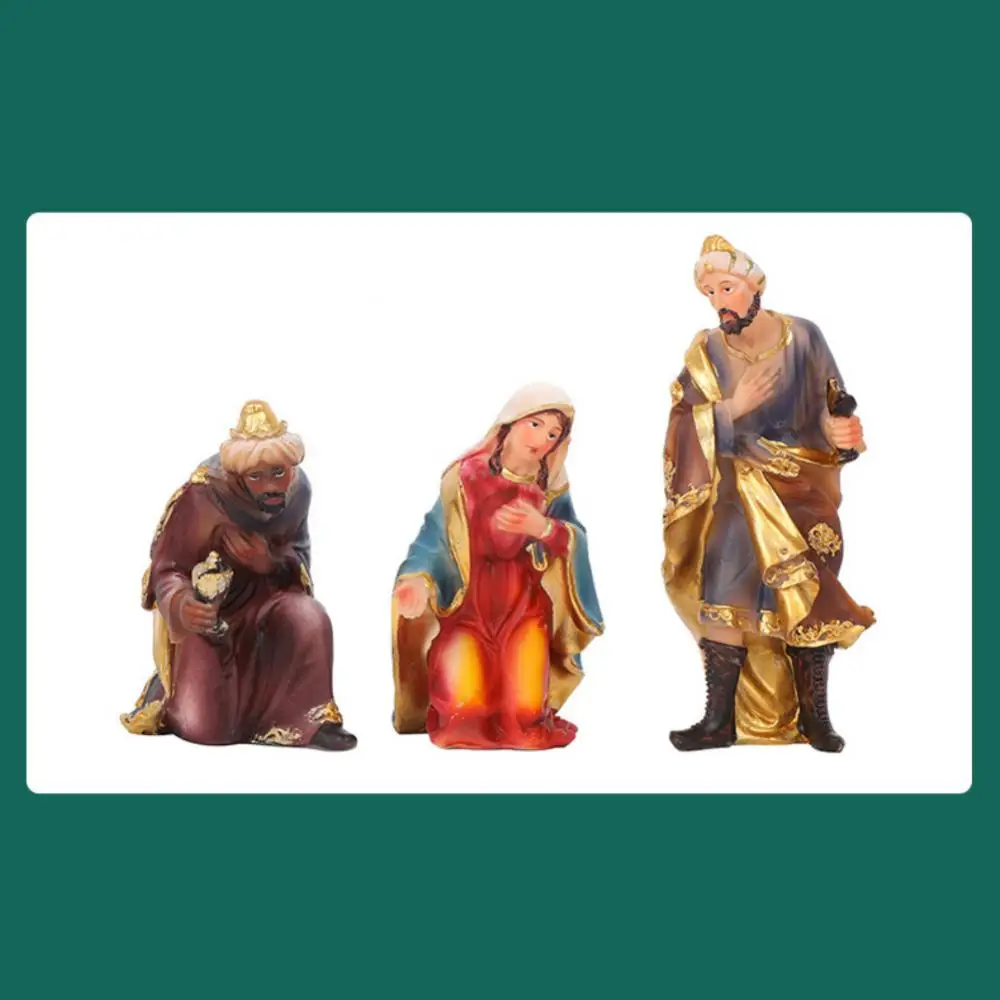 

5 inch Mini Edition Christmas Nativity Set 11 Piece Resin Christmas Nativity Scene Figurines Beautiful Home Gifts Decors