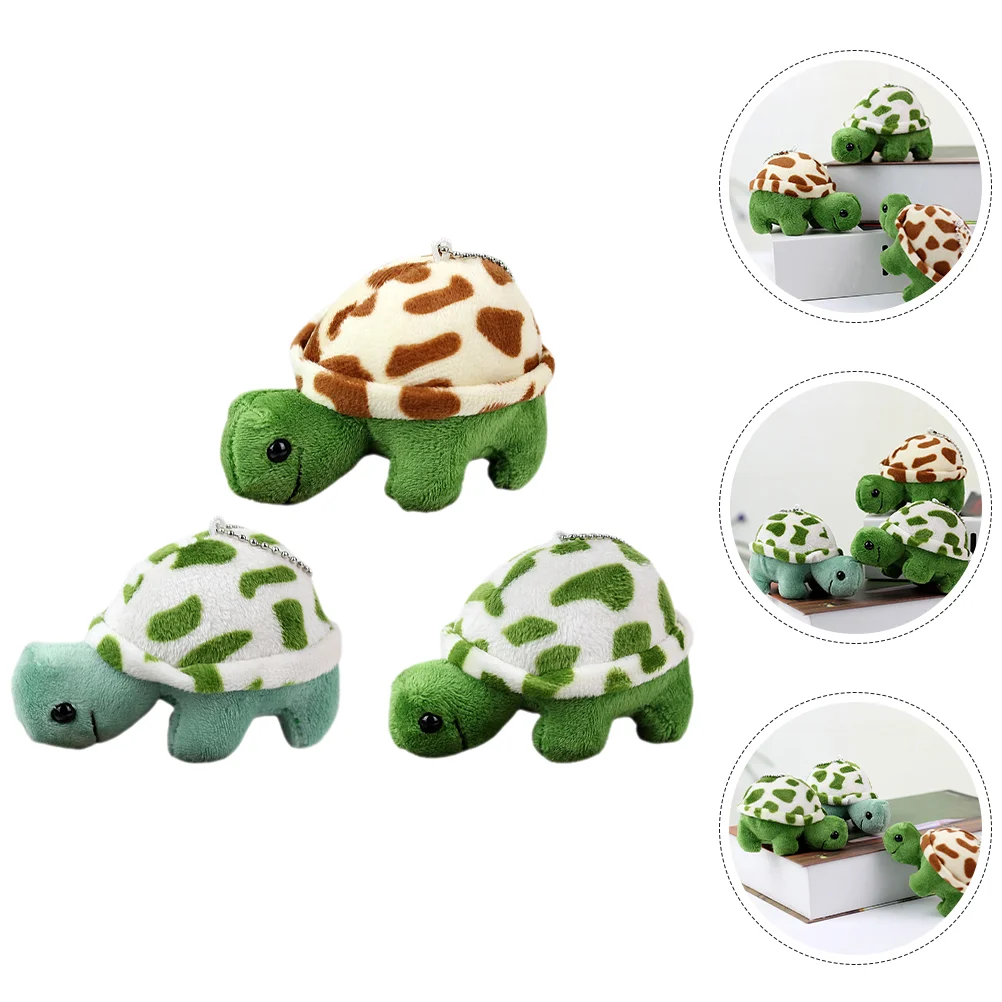 

3pcs Stuffed Plush Turtle Pendant Stuffed Animals Keyring Charm Handbag Pendant