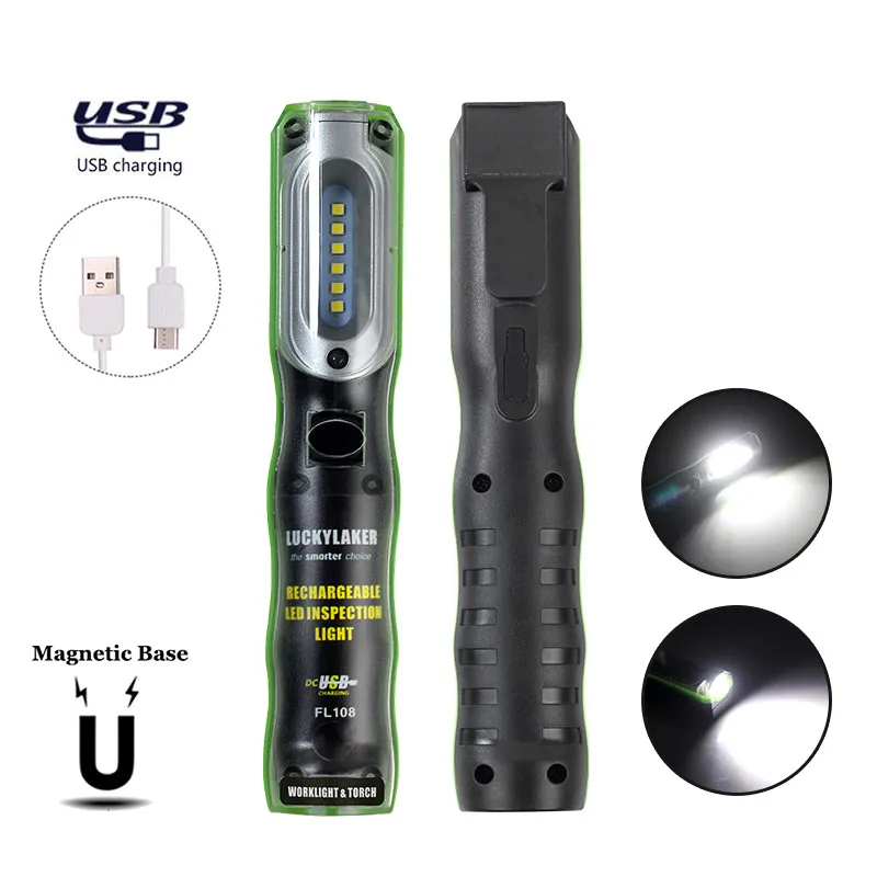 

Portable LED Flashlight Rechargeable Magnetic Torch LED Work Light COB Inspection Lamp For Outdoor Camping Working fishing
