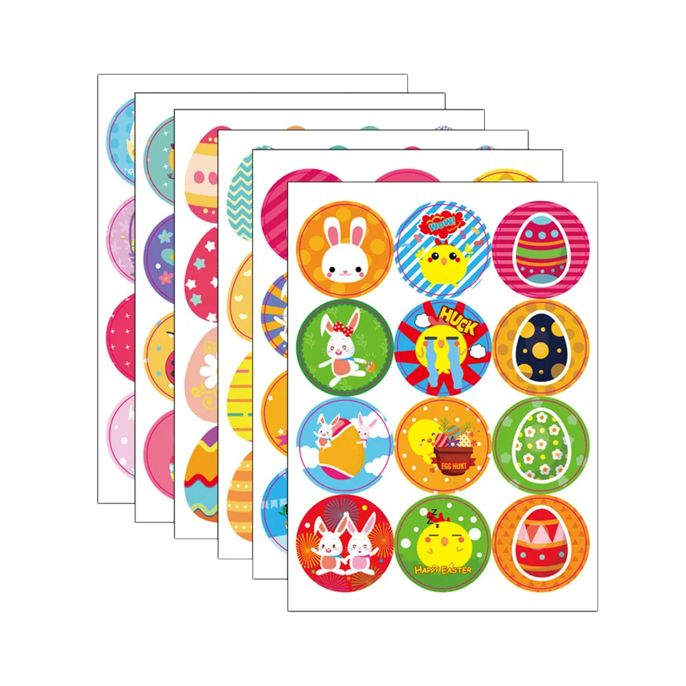

Sticker Easter Sealing Gift Label Labels Clothes Eggs Bunny Rabbit Round Decal Festival Party Stickers