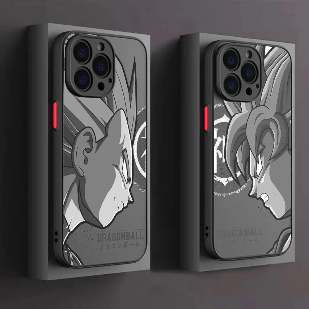 

Matte Case For Apple iPhone 15 13 14 11 Pro Max 12 7 8 XR Soft Edge Hard Back Phone Cover Luxury Fundas Comics Dragon Ball Goku