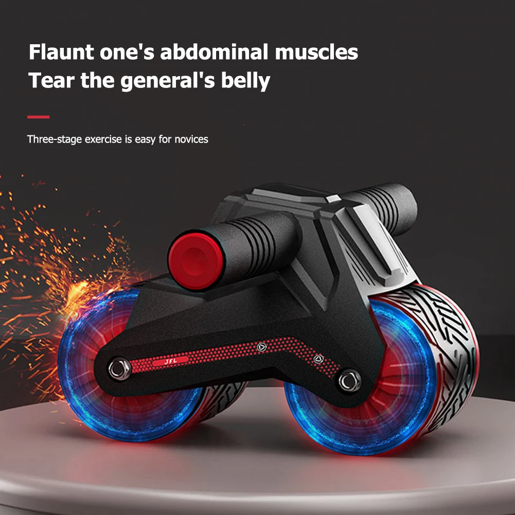 

Abdominal Muscle Wheel with Kneeling Pad Color Random Antiskid Abdomen Roller Plastic Automatic Rebound Safe Silent for Home Gym