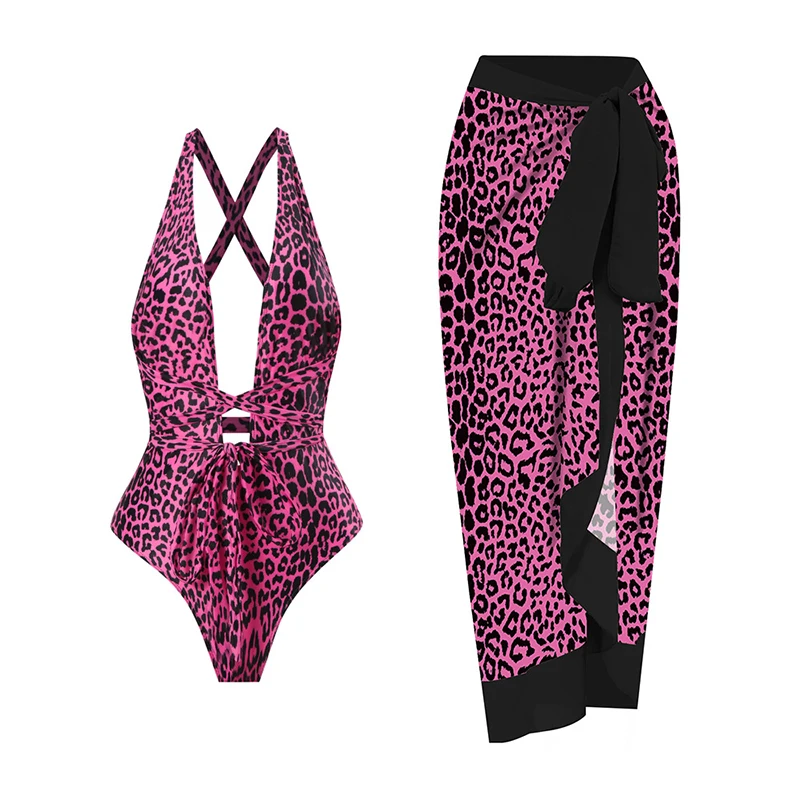 Lanswe Retro Two-Piece Swimwear Women Bikini Beach Dress 2023 New Printed Two-Piece Separates Bikini Set Rashguard For Women