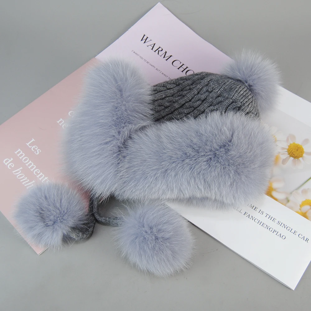 Зимняя толстая теплая шапка с ушками модная шапка-авиатор-траппер зимняя меховая