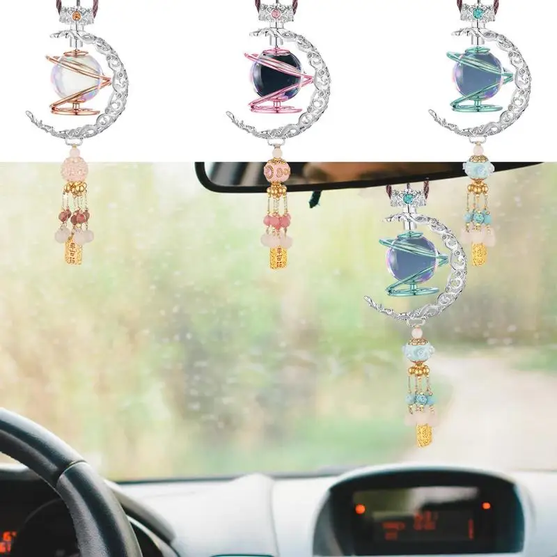 

Car Mirror Hangings Accessories | Solar Energy Aromatherapy Pendant Perfume Diffuser | Low Noise 360 Degree Rotation Hangings Ca