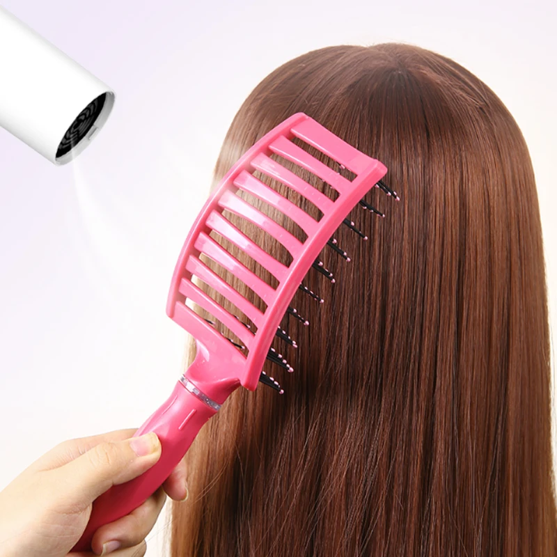 Горячая Распродажа желтая щетка для укладки салона вьющийся хвост искусственная