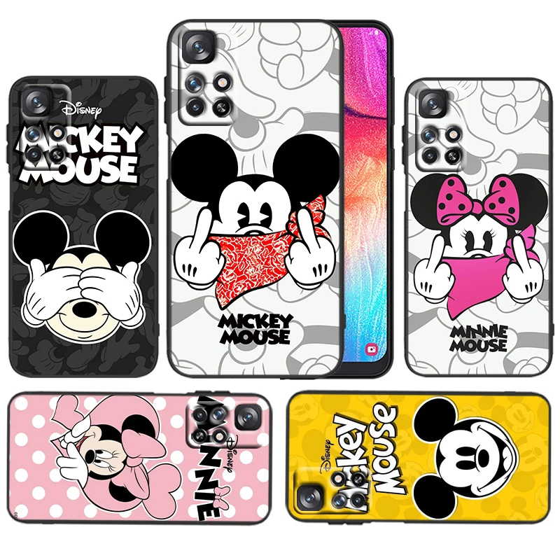 

Disney Fashion Mickey Mouse For Xiaomi Redmi 11 Prime 10 10X 9T 9C 9C 8 A1 K50 K40S Gaming 4G 5G Silicone Black Phone Case