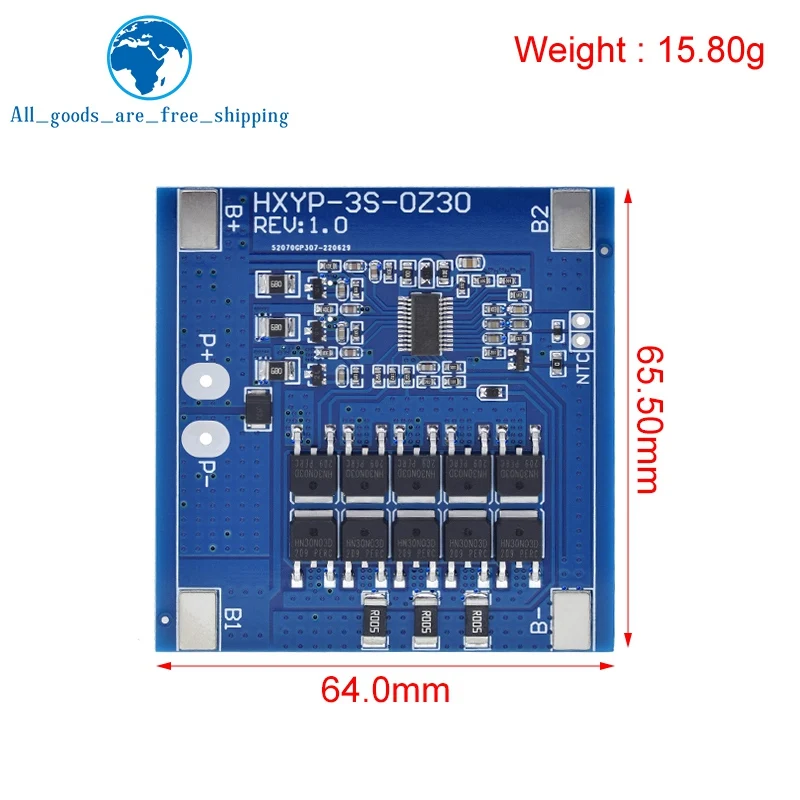 TZT 3S 12V 30A BMS 18650 Защитная плата литиевой батареи 11 1 V 12 6 анти-перезаряд с контролем