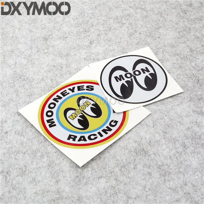 Виниловая графическая наклейка на окно автомобиля, для моторного спорта, велосипеда, Луны, глаза, Гоночное оборудование