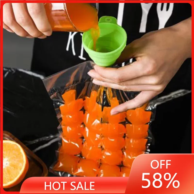 

10pcs Ice Mould Disposable Portable Ice Cube Bags Transparent Faster Freezing Ice-Making Ice Bag Kitchen Gadgets Ice Cube Maker