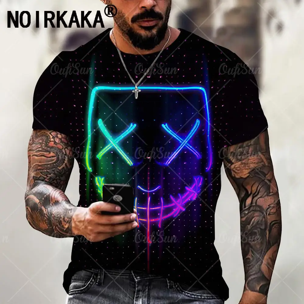 

New Hot Sale XXOO 3D Printing Men's T-shirt Summer Casual Harajuku Hip-hop Short-sleeved Street Fashion Round Neck Top T-shirt