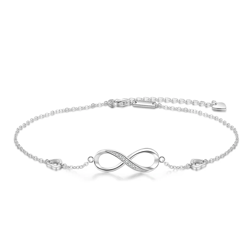 

Classic Style Silver Color Anklets for Women Infinity Anklets Cubic Zirconia Ankle on Leg Barefoot Chain Jewelry