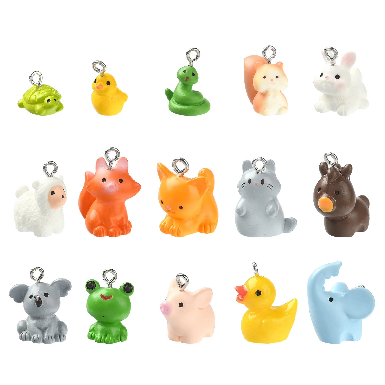 Pandahall 30 шт. смешанные стили непрозрачная Смола 3D Животные шармы Милая ферма