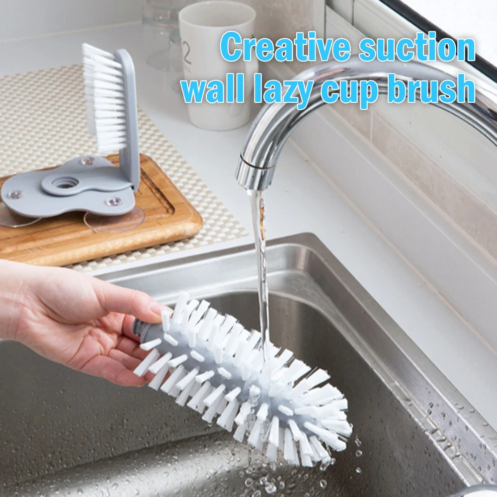 

Kitchen Glass Cup Cleaner Suction Cup Cleaning Brush Washing Cup Brushes Cup Bottles Glasses Brush Scrubber