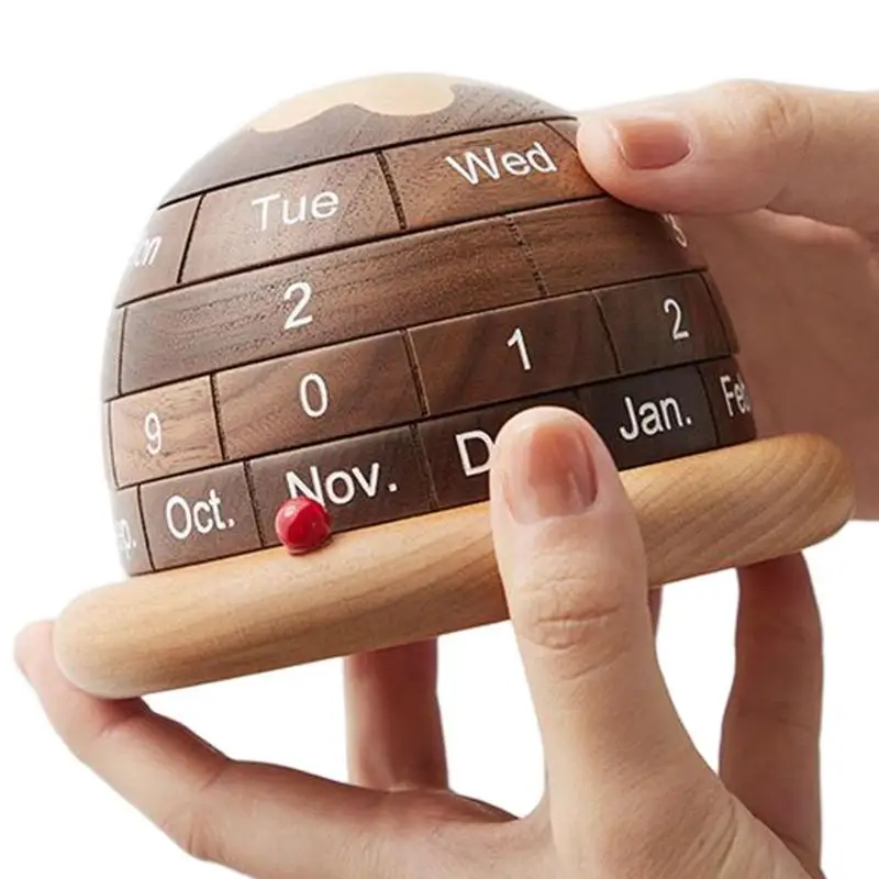 

Деревянный Настольный календарь в форме планеты, Постоянный Календарь для фермерского дома и офиса, декоративное настольное украшение, тов...