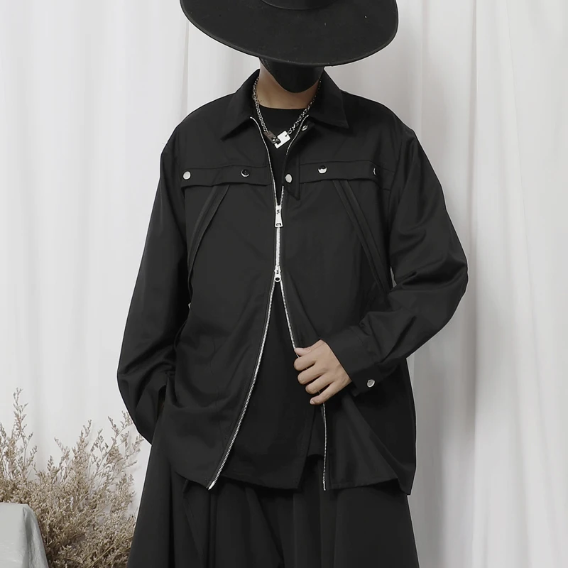 2022 Early Autumn New Men's Loose Shirt Japanese Dark Minority Design Fashionable Young Versatile Long Sleeve Shirt