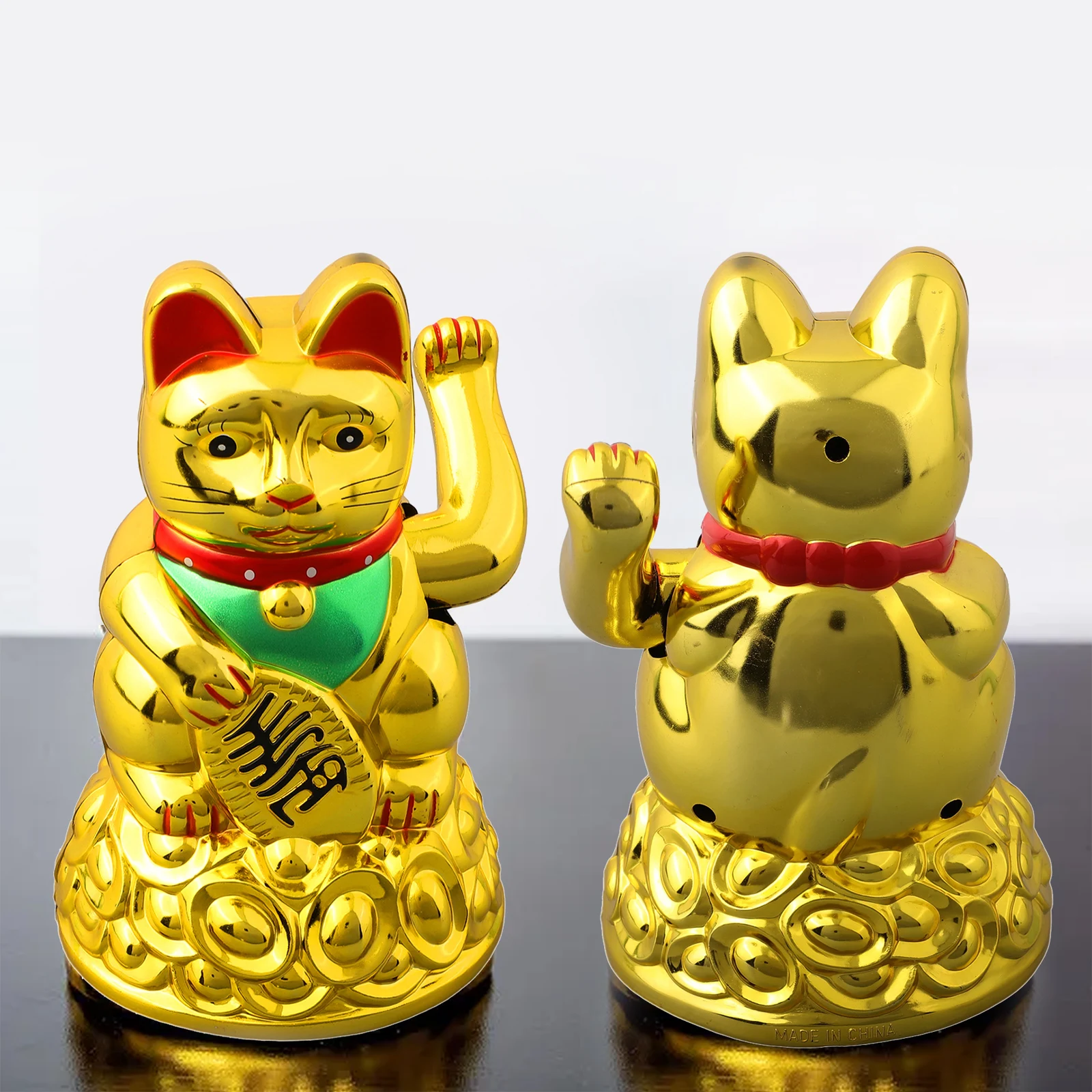 Китайский Lucky Waving Cat Beckoning Maneki Neko Gold Fortune фэн-шуй 6 5 "дюймовый художественный