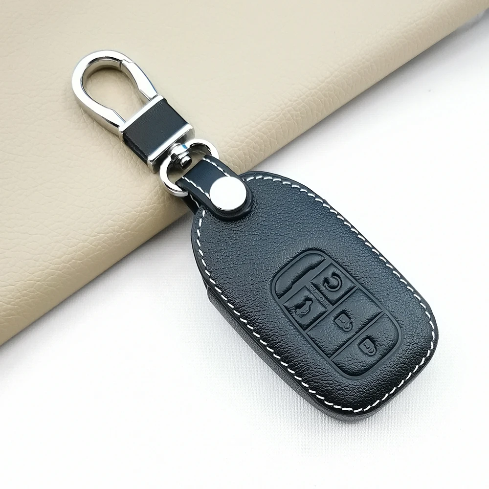 

Новое поступление 100% Кожаный Автомобильный Чехол дистанционный брелок для ключей для Honda Civic Accord Vezel 2021 2022 4 кнопки умный защитный чехол