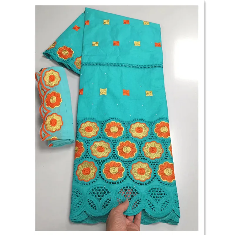 

5+2yards new fashion design 2022 Embroidery Swiss Voile Lace Pure Cotton for dress fashion cotton lace F186161