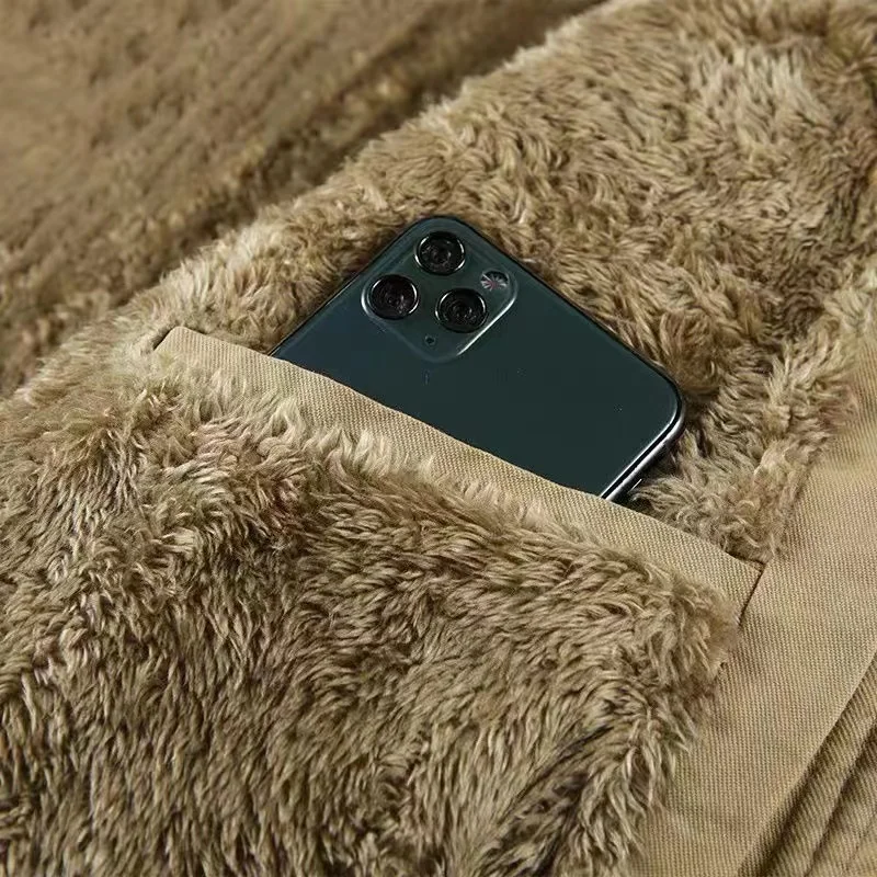 Men's Cotton Padded Clothes Pure Cotton Tooling Jacket Winter Plush Thickened Coat Hooded Man Winter Suit Casual Warm Top Male