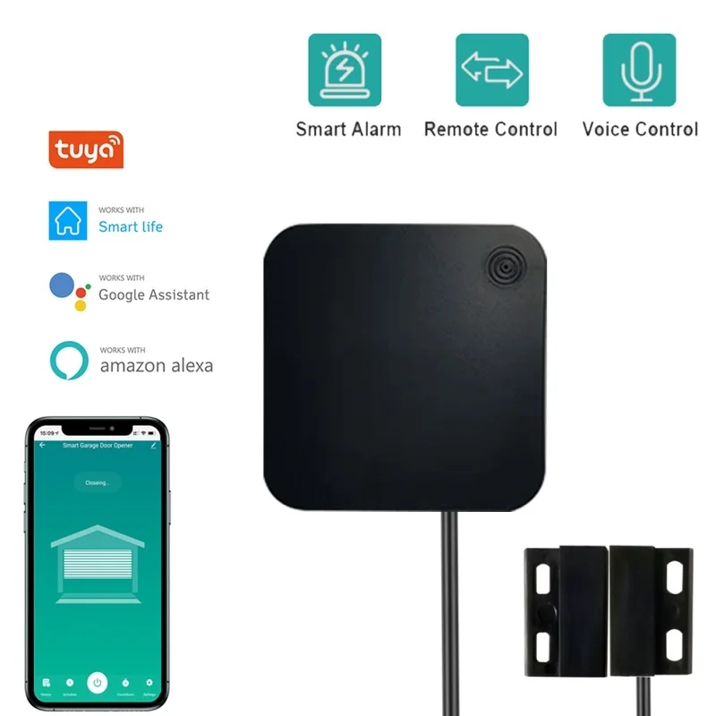 

Смарт-Открыватель для гаражных дверей Tuya 2022 Wi-Fi, беспроводной пульт дистанционного управления без концентратора, работает с голосовым упра...