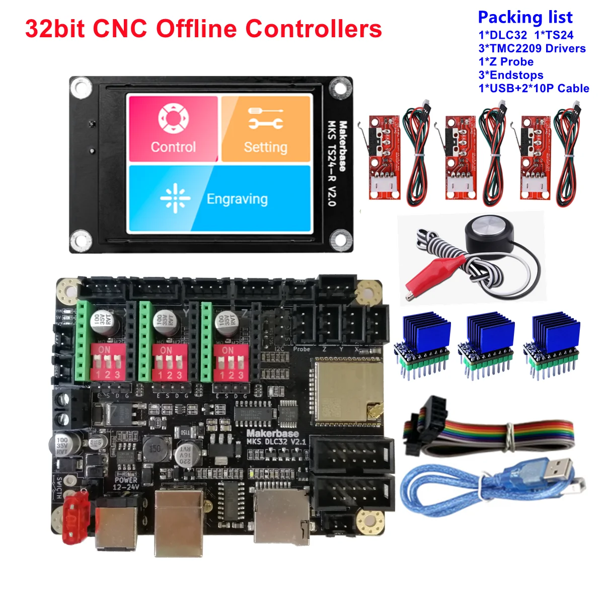 Grbl 32-битный ЧПУ щит ESP32 WIFI контроллер MKS DLC32 V2.1 автономная плата управления TS24