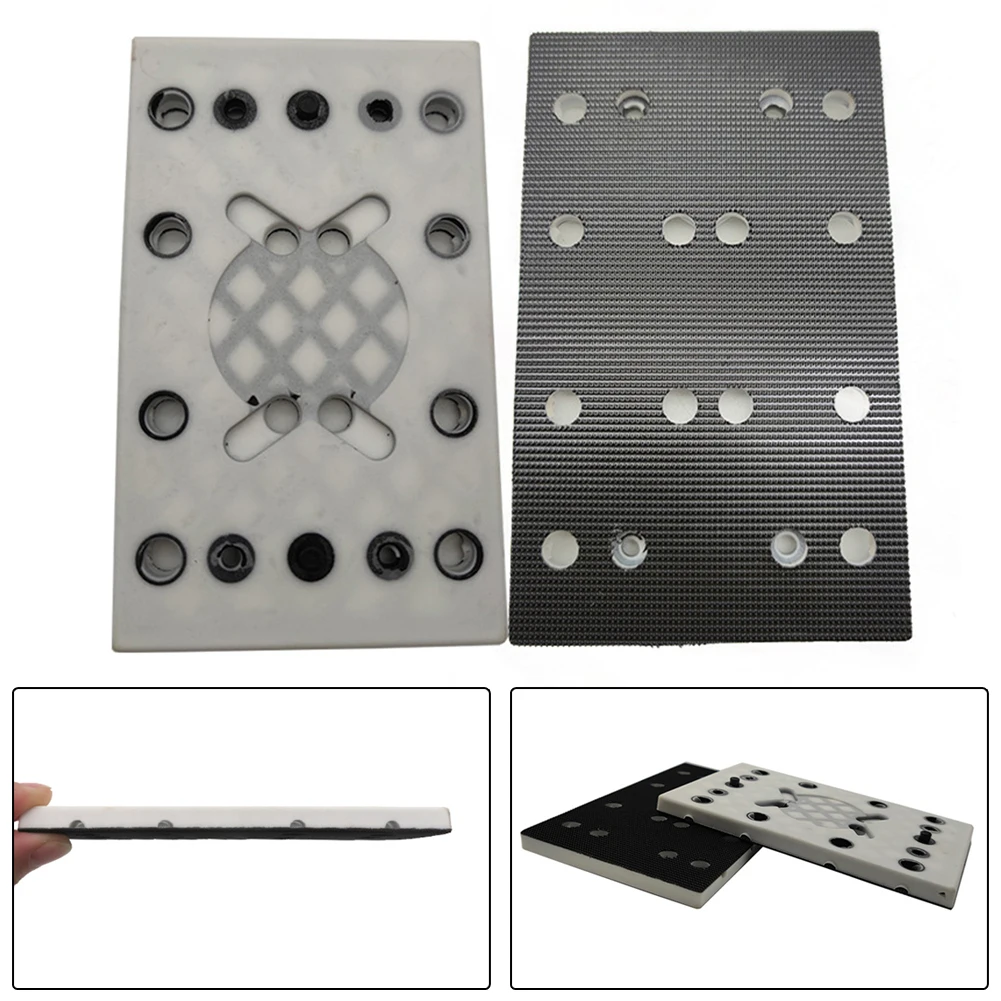 High Quality Sanding Pad Polishing Disc 12 Holes 130x80mm 8mm Thick Accessories Aluminum Plate + PU Foam Backup Plate