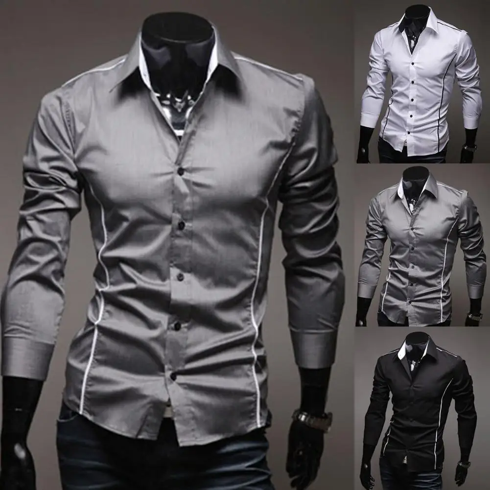 

Fabulous Male Shirt Lapel All Match Anti-wrinkle Quick Dry Spring Shirt