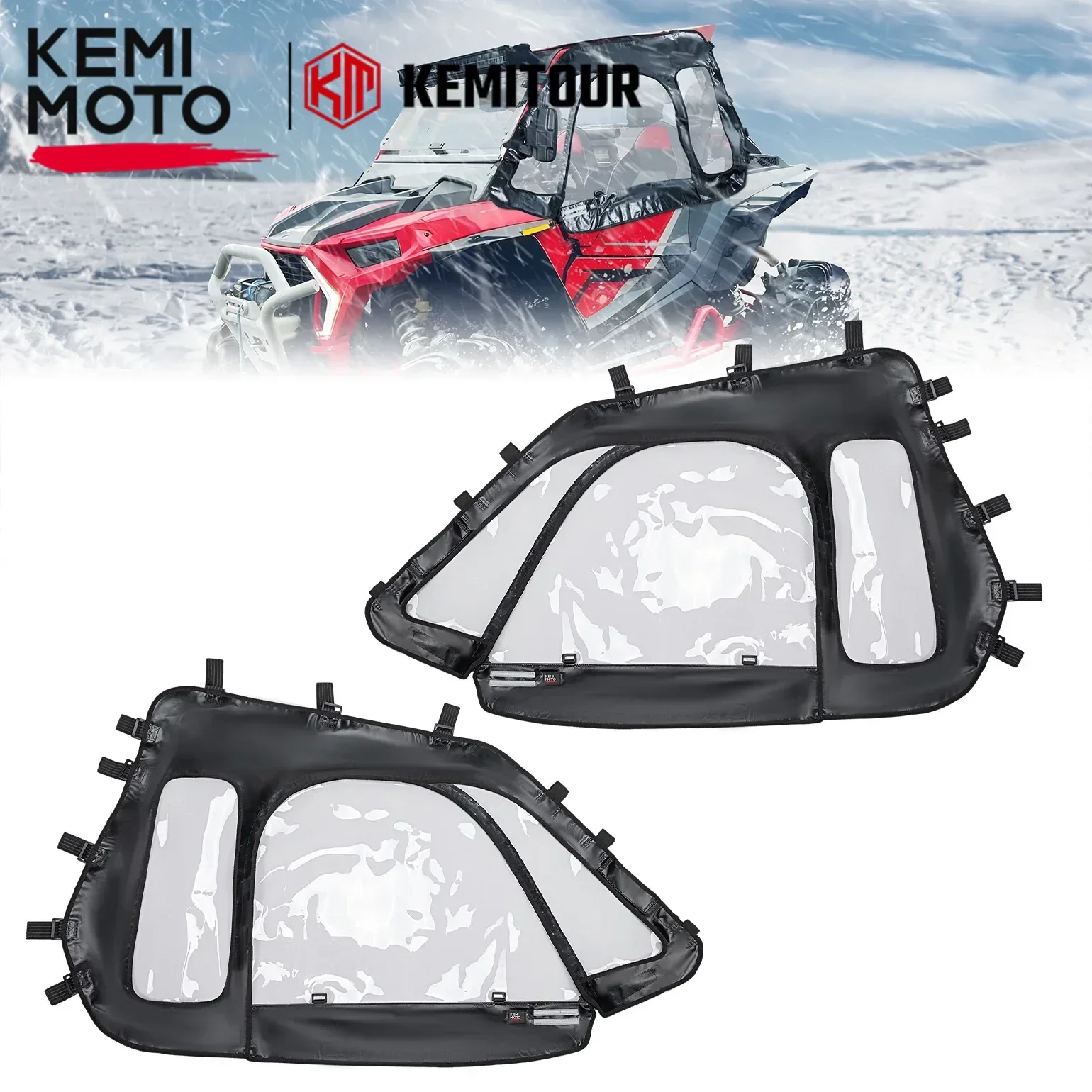 KEMIMOTO # 2884333 Мягкие корпуса кабины для верхних дверей совместимые с Polaris RZR XP 1000/XP Turbo