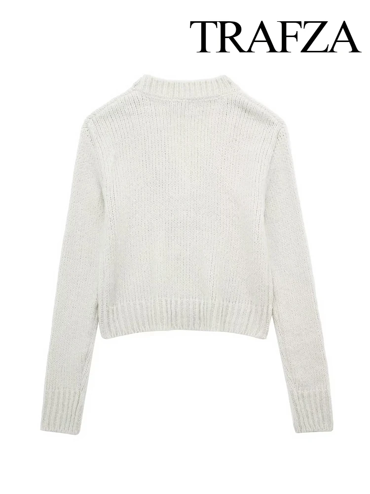 TRAFZA женская осенне-зимняя новая мода с v-образным вырезом из альпаки и шерсти