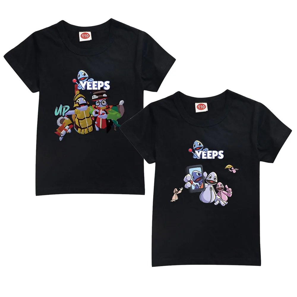Фото Летняя футболка Yeeps Hide and Seek Yeeps Kids, милая футболка с героями мультфильмов для маленьких мальчиков, детская повседневная одежда, одежда для маленьких девочек с короткими рукавами №1