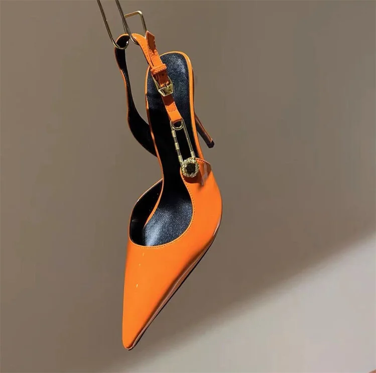 Sexy Pointed Pumps 2023 New High Heels Patent Leather Silver Women Sandals Women's Party Shoes