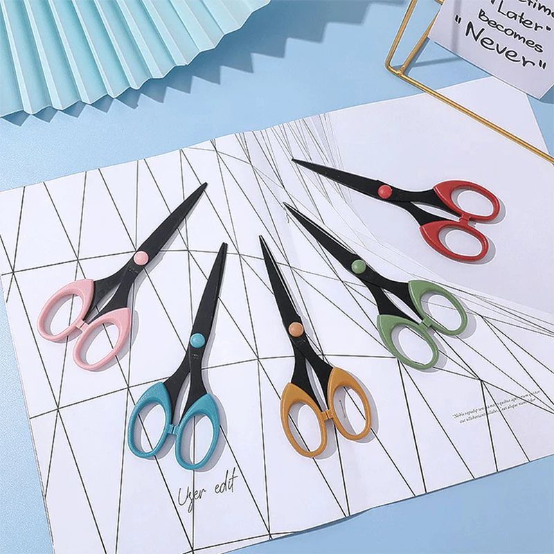 

Color Scissor Stainless Steel Blade Safe Design Cutter Craft Art Scissors Stationery Office School Supplies